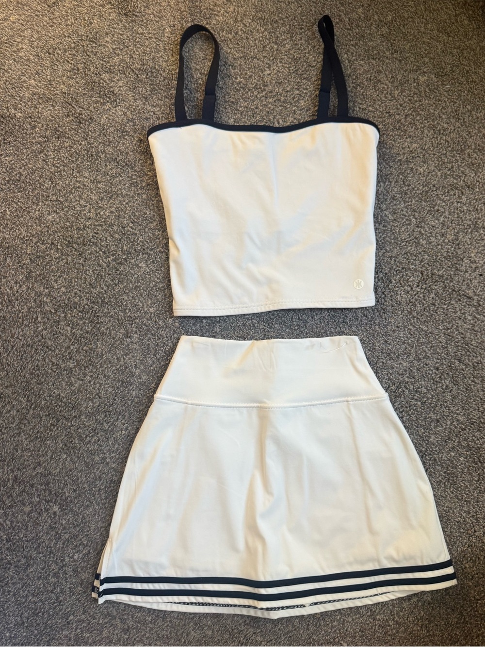 Astoria LUXE BALANCE Tennis Skirt set - Cream/Black small and top M